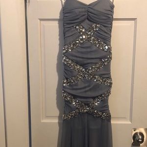 Rhinestone grey prom/evening dress